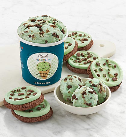 Mint Cookie Crunch Ice Cream and Cookies